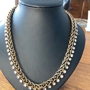 Aldo Gold Tone Chain and Rhinestone Necklace